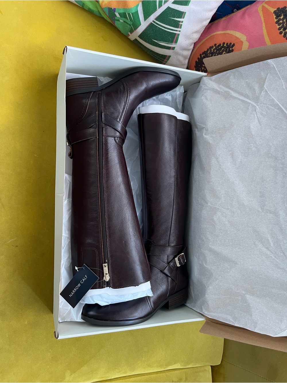 Naturalizer Rena 2 Dark Brown Leather Narrow Calf Knee-High Riding Boots
